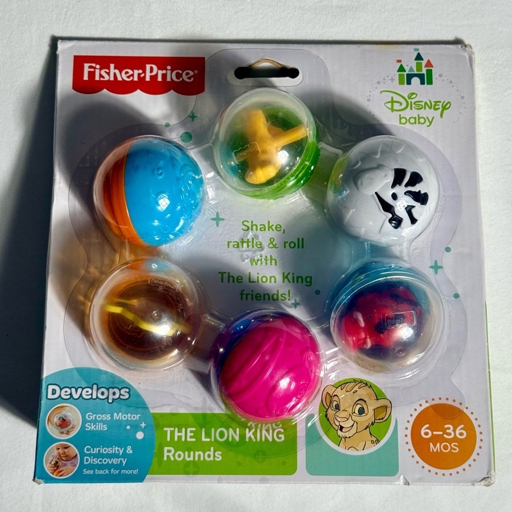 New Fisher-Price The Lion King Rounds Disney Baby Rattles Roll Simba Pumba Zazu